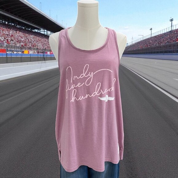 Indy 500 Tank Top Womens Medium Orchid Pink Official Racing Shirt NWT - Picture 1 of 9